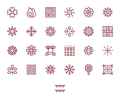 25 Regular Line Icons for Symmetrical in crisp Retina Ready Editable resolution vector