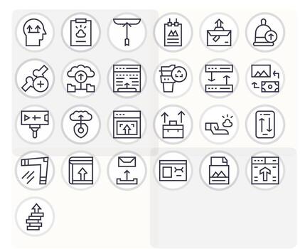 25 Regular Line Icons from File Upload in 128x128 Pixel Aligned Quality vector