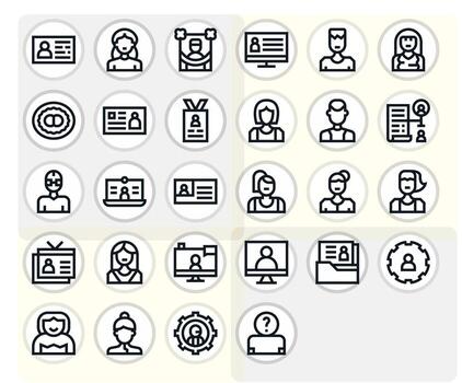 28 128x128 Bold Line Icons optimized for User Account Editable display vector