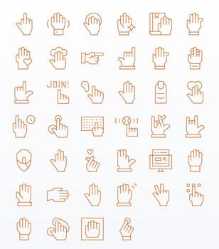 hacer clic profesional conjunto con 40 Delgado línea monitor Perfecto 128x128 íconos vector