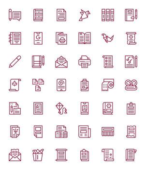 42 Paper Display Perfect Icons in High Resolution Regular Line Aesthetic vector