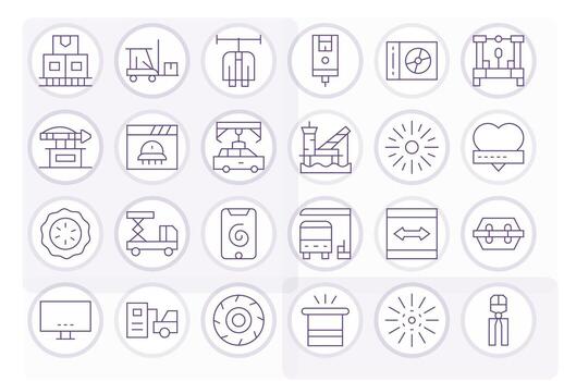 cargando digital paquete conteniendo 24 cuadrícula equipado Delgado línea 256x256 íconos vector