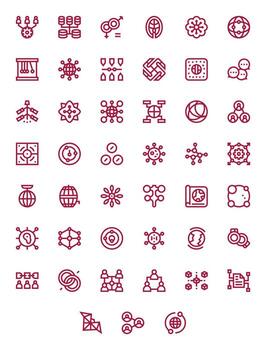 Interconnected Complete Package with 45 High Resolution Bold Line Editable Icons vector