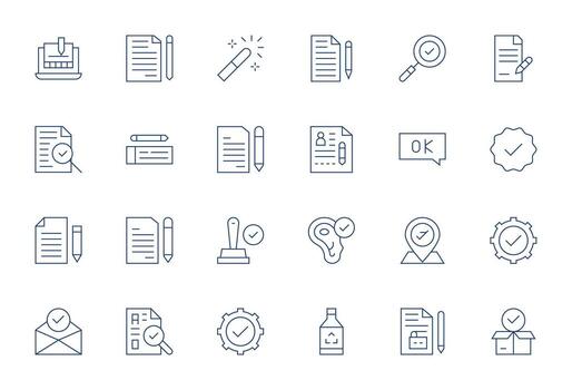 24 Thin Line Display Perfect Icons tailored for Correct High Resolution interface vector