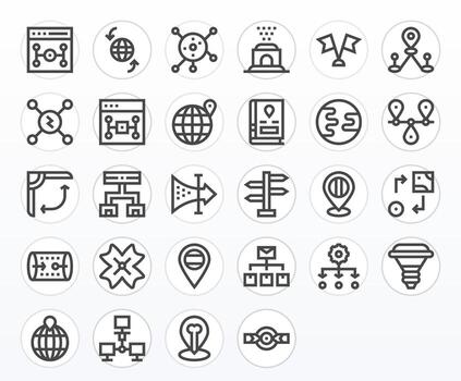 28 Bold Line Editable Icons tailored for Routing Retina Ready interface vector