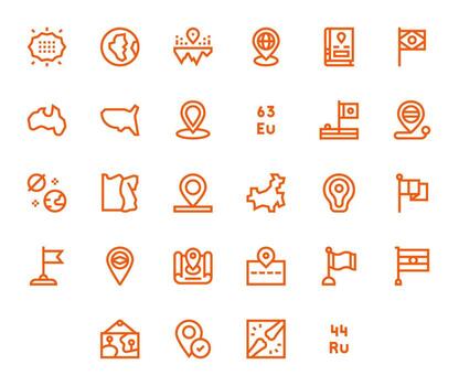 Territory Icon Repository containing 28 Bold Line 128x128 Detail Enhanced graphics vector