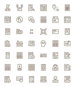 Data Entry Essential Set including 42 Editable Regular Line High Resolution Icons vector