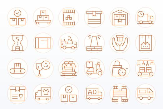 Thin Line Display Perfect Icons from Shipment Set with 24 High Resolution Icons vector