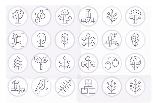 rama icono biblioteca con 24 Delgado línea 256x256 píxel optimizado diseños vector