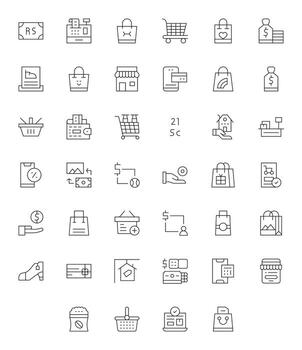 compra icono caja de herramientas presentando 40 píxel alineado 256x256 Delgado línea elementos vector