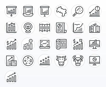Trend Design Icons featuring 25 Pixel Aligned Regular Line Style vector