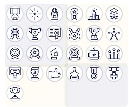 25 Regular Line Icons for Recognition in crisp 64x64 Pixel Aligned resolution vector