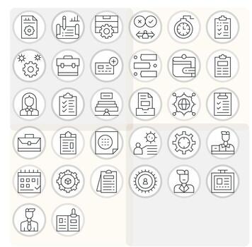 32 Thin Line Pixel Aligned Icons tailored for Management High Resolution interface vector
