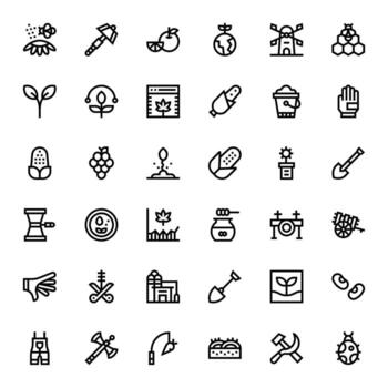 36 Bold Line Icons designed for Farming in High Resolution Display Perfect format vector
