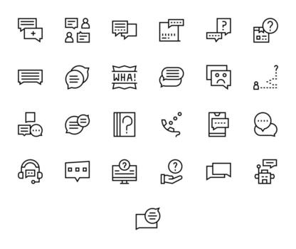 Regular Line Detail Enhanced Icons from Support Request Set with 25 64x64 Icons vector