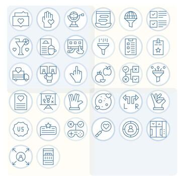 32 Delgado línea píxel Perfecto íconos para selección gráficos vector