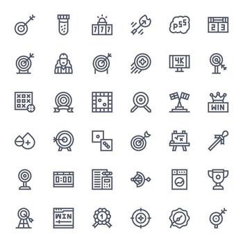 Result Professional Set with 36 Bold Line Pixel Aligned High Resolution Icons vector
