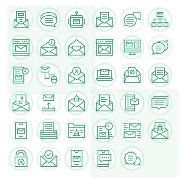 35 retina Listo regular línea detalle mejorado íconos para bandeja de entrada proyectos vector