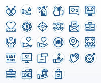 28 Bold Line Icons from Appreciation in High Resolution Editable Quality vector