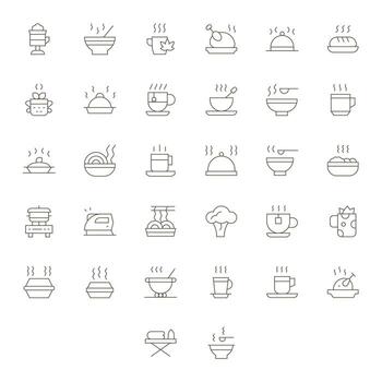 32 256x256 Icons for Steaming in Pixel Optimized Thin Line Format vector