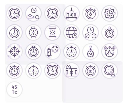 Timing Icon Repository containing 25 Regular Line 256x256 Pixel Optimized graphics vector