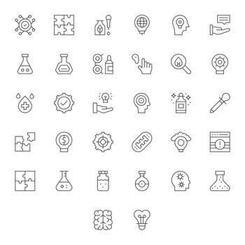 32 Icons for Solution optimized in Pixel Optimized 64x64 Thin Line resolution vector