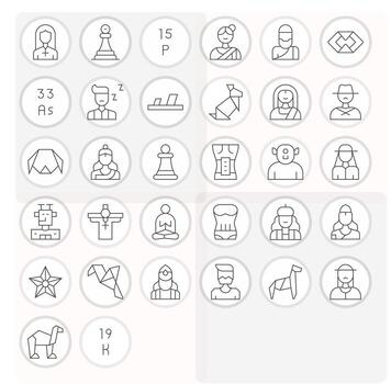 Figure Icon Set with 32 Thin Line Retina Ready Display Perfect Graphics vector