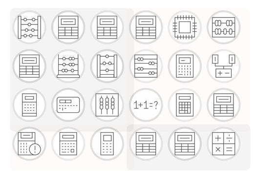 Arithmetic Premium Bundle with 24 256x256 Display Perfect Thin Line Icons vector