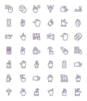 42 Regular Line Icons for Select in crisp Retina Ready Grid Fitted resolution vector