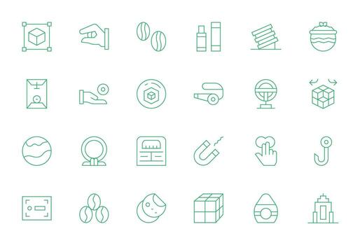Object Essential Set including 24 Display Perfect Thin Line 64x64 Icons vector