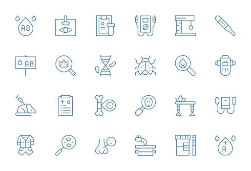Testing Comprehensive Bundle with 24 PIXEL Perfect Thin Line 64x64 Icons vector