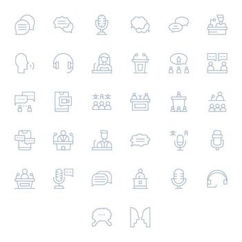 32 Thin Line PIXEL Perfect Icons crafted for Talk 256x256 applications vector