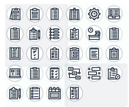 28 Bold Line Pixel Optimized Icons for Tasks Graphics vector