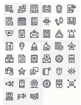 45 128x128 Bold Line Icons optimized for Important Editable display vector