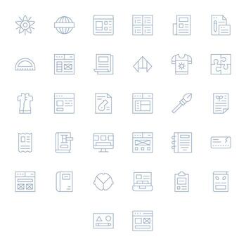 modelo diseño íconos presentando 32 píxel alineado Delgado línea estilo vector