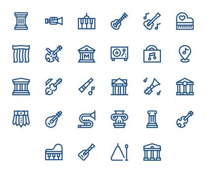 28 Icons for Classical optimized in Grid Fitted 128x128 Bold Line resolution vector