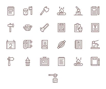 Log Comprehensive Bundle with 25 Display Perfect Regular Line High Resolution Icons vector