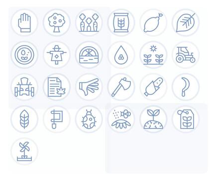 25 Pixel Optimized Regular Line Icons from Farming Collection vector