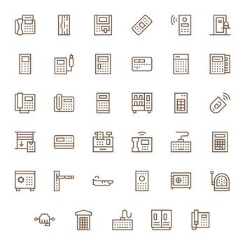 35 128x128 regular línea íconos optimizado para teclado editable monitor vector