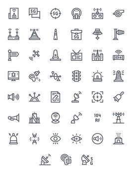 Signal Icon Repository containing 45 Bold Line 128x128 Editable graphics vector