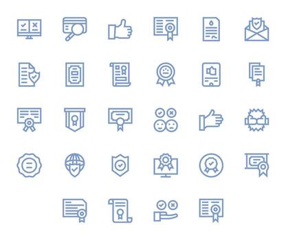 Validation Complete Package with 28 High Resolution Bold Line Pixel Optimized Icons vector