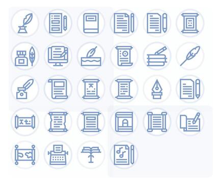 manuscrito exhaustivo haz con 28 monitor Perfecto negrita línea 128x128 íconos vector