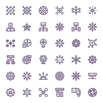 36 Bold Line Icons for Hub in crisp Retina Ready Pixel Optimized resolution vector