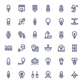 Bulb Icon Repository containing 36 Bold Line 256x256 Pixel Aligned graphics vector