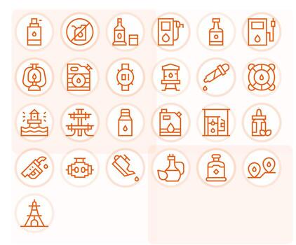 25 128x128 Regular Line Icons optimized for Oil Pixel Aligned display vector