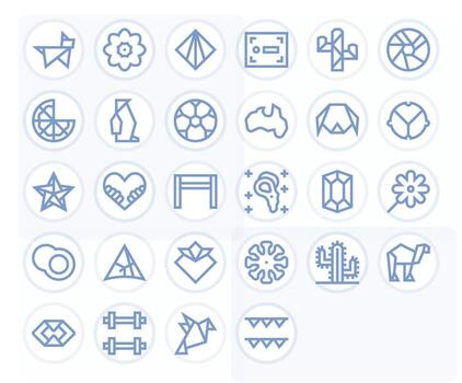 Shape Graphics Pack including 28 Bold Line 128x128 Pixel Optimized Icons vector