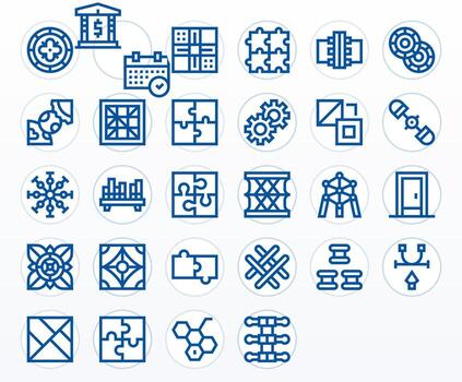 28 negrita línea íconos diseñado para enclavamiento en retina Listo píxel optimizado formato vector