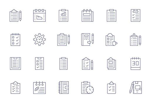 24 Thin Line Editable Icons for ToDo List Graphics vector