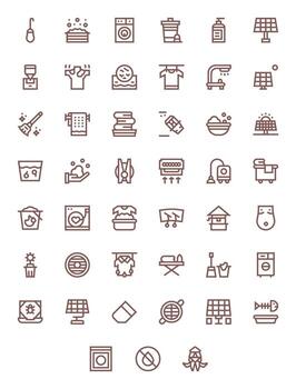 45 Bold Line Icons designed for Clean in 128x128 Pixel Optimized format vector