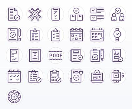 25 Detail Enhanced High Resolution Icons for Completed in elegant Regular Line design vector